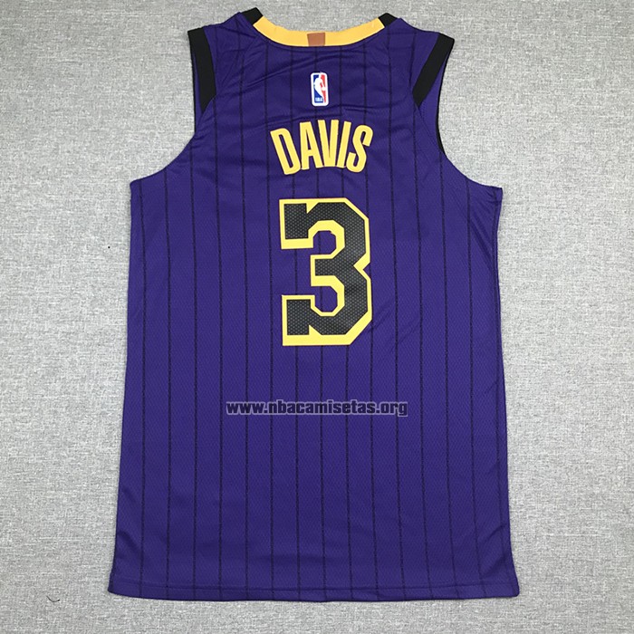 Camiseta Los Angeles Lakers Anthony Davis NO 3 Ciudad 2019 Violeta